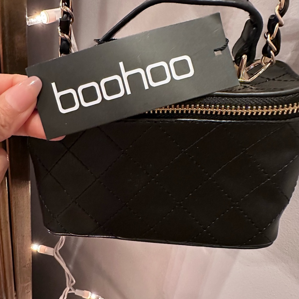Boohoo Faux leather mini box crossbody bag
